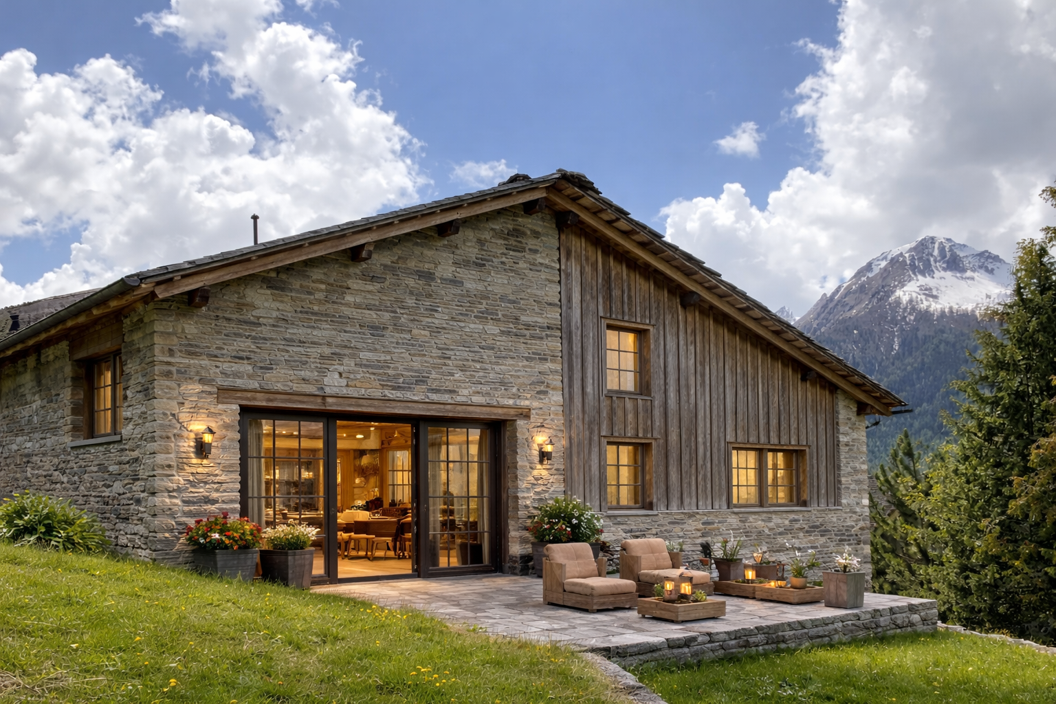 Converted grange-écurie in the Swiss Alps